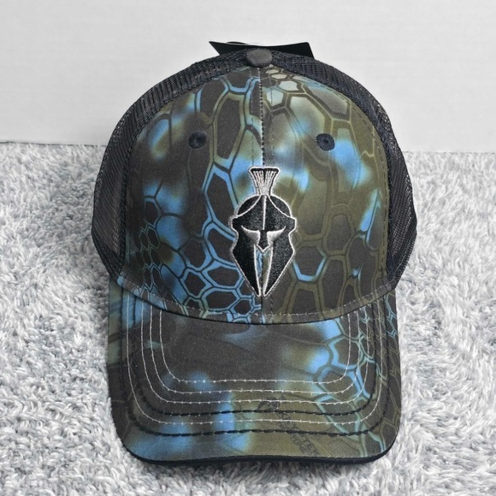 Kryptek Spartan Meshback Snapback Trucker Cap Hat Neptune Blue Black Camo NEW